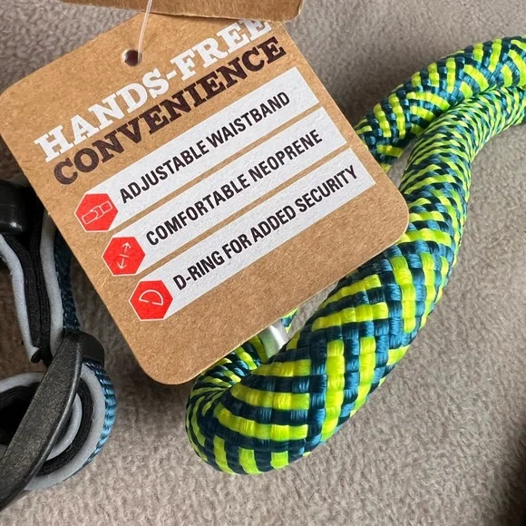 Arcadia Trail Hands Free Rope Dog Leash 4ft Adjustable Waistband Blue Green - Picture 5 of 5